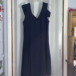 XL Navy Blue Simple Off the Shoulder Dress